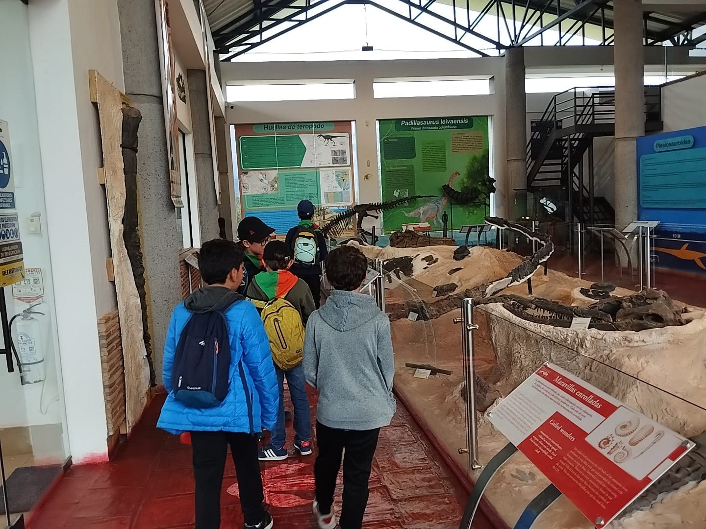 Estudiantes participando en un taller pedagógico de excavación de fósiles en el Centro de Investigaciones Paleontológicas CIP en Villa de Leyva con Awalí School